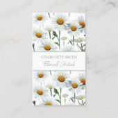 Moderne Witte Daisy Bloemen Trendy Visitekaartje (Voorkant)
