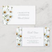 Moderne Witte Daisy Floral Visitekaartje (Voorkant / Achterkant)
