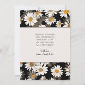 Moderne witte daisy op zwarte bloemen bewegende Ka Aankondiging (Achterkant)