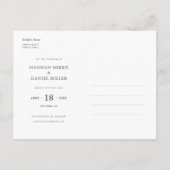 Moderne Witte de Aangepast van de Foto van het Man Uitnodiging Briefkaart (Achterkant)