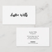 Moderne Witte de Marker van het Manuscript van de Visitekaartje (Voorkant / Achterkant)