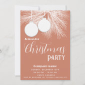 Moderne witte dennentak kerstballen kaart (Voorkant)