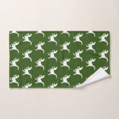 Moderne witte dinosaurussen en donkergroen bad handdoek (Handdoek)