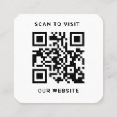 Moderne Witte Douane Logo en QR Code Vierkante Visitekaartje (Achterkant)