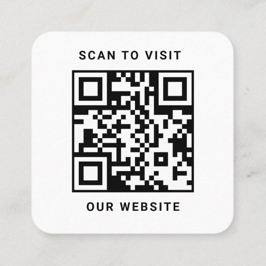 Moderne Witte Douane Logo en QR Code Vierkante Visitekaartje (Achterkant)