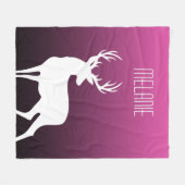 Moderne witte droger Silhouette roze gradiënt & na Fleece Deken (Voorkant (Horizontaal))