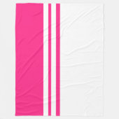 Moderne witte dubbele strepen Snoep Roze kleurenbl Fleece Deken (Voorkant)