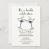 Moderne Witte Dubbele Viering Gemeenschappelijke V Kaart (Voorkant)