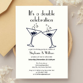 Moderne Witte Dubbele Viering Gemeenschappelijke V Kaart