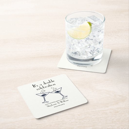 Moderne Witte Dubbele Viering Gemeenschappelijke V Kartonnen Onderzetters (Insitu)