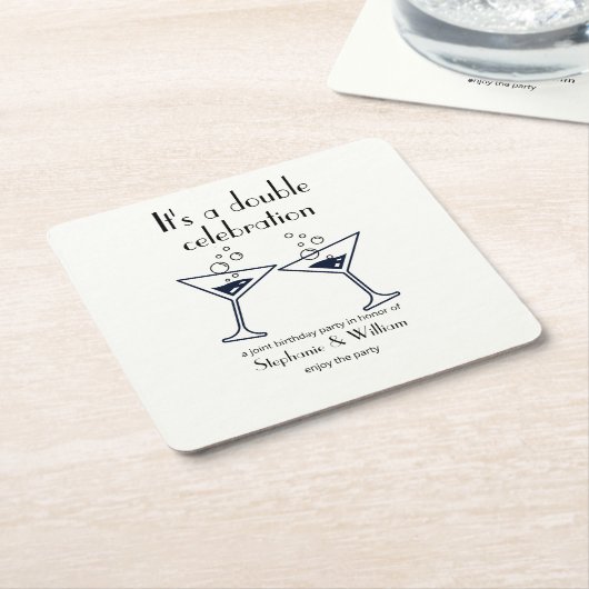 Moderne Witte Dubbele Viering Gemeenschappelijke V Kartonnen Onderzetters (Schuin)