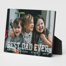 Moderne witte eenvoudige aangepaste beste papa ooi fotoplaat