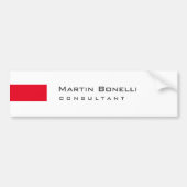 Moderne, witte, eenvoudige consultant bumpersticker (Voorkant)