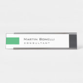 Moderne, witte, eenvoudige consultant bureau naambordje (Voorkant)