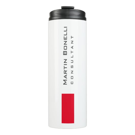 Moderne, witte, eenvoudige consultant thermosbeker (Voorkant)