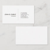 Moderne witte, eenvoudige elegant visitekaartje (Voorkant / Achterkant)