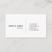 Moderne witte, eenvoudige elegant visitekaartje (Voorkant)