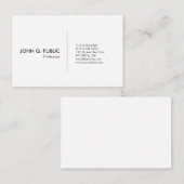 Moderne witte, eenvoudige elegant visitekaartje (Voorkant / Achterkant)