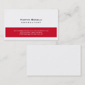 Moderne witte, eenvoudige minimalistische plaat visitekaartje (Voorkant / Achterkant)