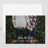 Moderne witte eenvoudige script typografie bruilof save the date (Voorkant / Achterkant)