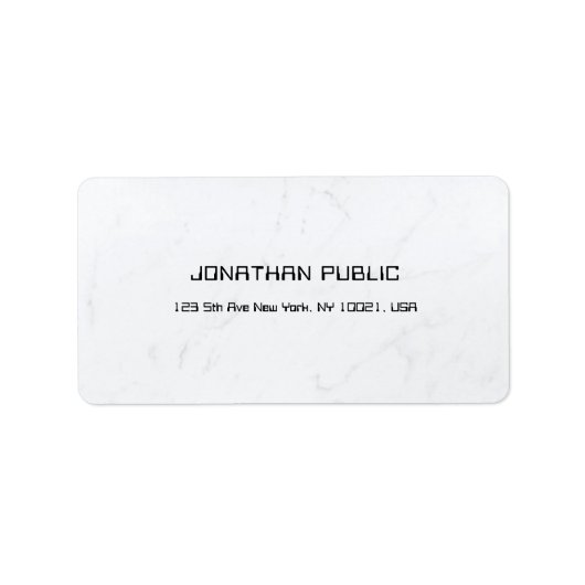 Moderne, witte, eenvoudige Sjabloon voor creatief  Etiket (Voorkant)