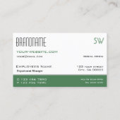 Moderne, witte, eenvoudige stijl met monogram visitekaartje (Achterkant)