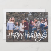 moderne witte elegant prettige feestdagen funky fo feestdagenkaart (Voorkant)