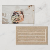 Moderne witte elegante border fotograaf kraft visitekaartje (Voorkant / Achterkant)