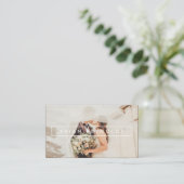 Moderne witte elegante border fotograaf kraft visitekaartje (Staand voorkant)
