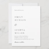 Moderne witte elegante bruiloft kaart (Voorkant)