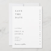 Moderne witte elegante bruiloft save the date (Voorkant)
