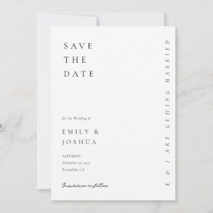Moderne witte elegante bruiloft save the date
