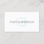 Moderne witte elegante monogram esthetische salon visitekaartje (Voorkant)