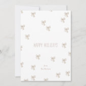 Moderne witte en beige Multi-Bow Holiday Kaart (Voorkant)