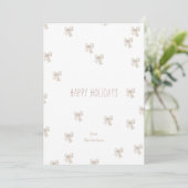 Moderne witte en beige Multi-Bow Holiday Kaart (Staand voorkant)