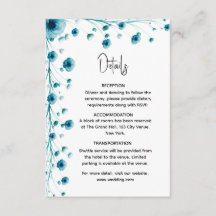 Moderne witte en blauwe bloemen bruiloft