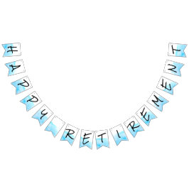 Moderne witte en blauwe Waterverf Happy Retirement Vlaggetjes