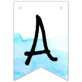 Moderne witte en blauwe Waterverf Happy Retirement Vlaggetjes (Tweede vlag)