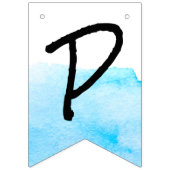 Moderne witte en blauwe Waterverf Happy Retirement Vlaggetjes (Derde vlag)