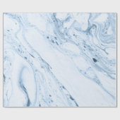 Moderne witte en blauwgrijze marmer cadeaupapier (Vlak)