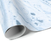 Moderne witte en blauwgrijze marmer cadeaupapier (Rol Hoek)