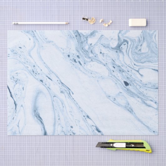 Moderne witte en blauwgrijze marmer tissuepapier (Craft)