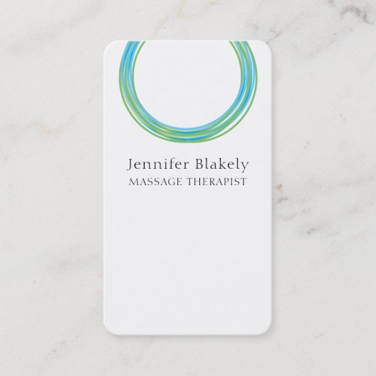 Moderne witte en Blauwgroen kaart Afsprakenkaartje (Voorkant)