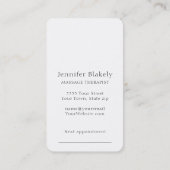 Moderne witte en Blauwgroen kaart Afsprakenkaartje (Achterkant)