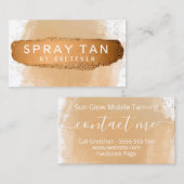 Moderne, witte en bronzen mobiele sproeiertan visitekaartje (Voorkant / Achterkant)