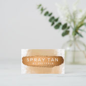 Moderne, witte en bronzen mobiele sproeiertan visitekaartje (Staand voorkant)