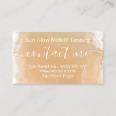 Moderne, witte en bronzen mobiele sproeiertan visitekaartje (Achterkant)