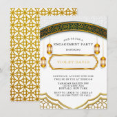 Moderne Witte en Gold Islamic Engagement Party Kaart (Voorkant / Achterkant)