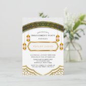 Moderne Witte en Gold Islamic Engagement Party Kaart (Staand voorkant)