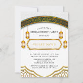 Moderne Witte en Gold Islamic Engagement Party Kaart (Voorkant)